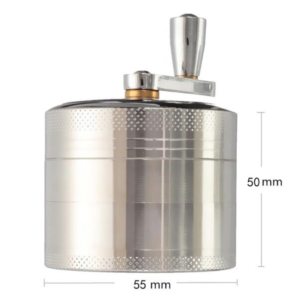 Hand Crank Diameter 55mm Four-layer Zinc Alloy Metal Grinder Cigarette Breaker Smoking Set